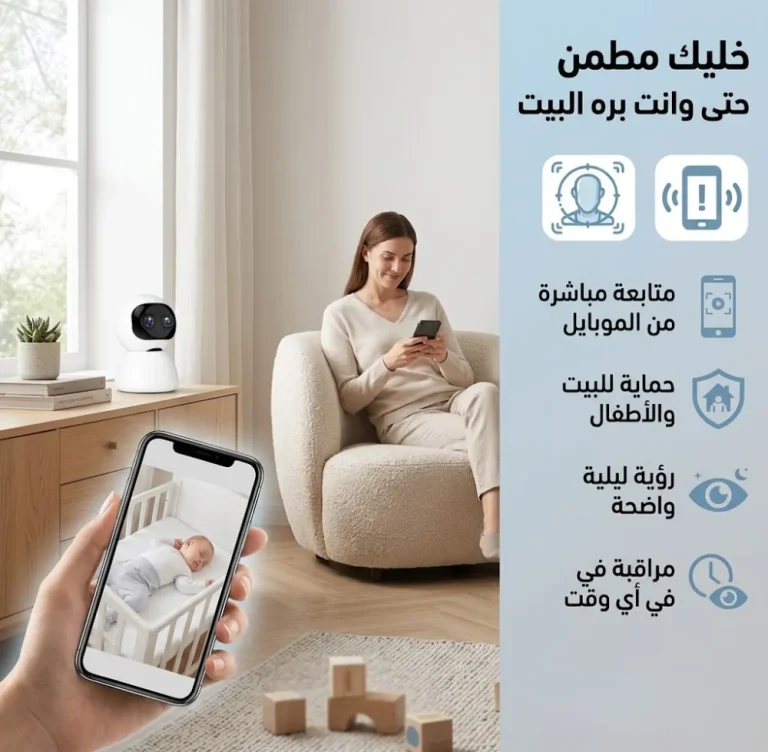 كاميرا مراقبة واي فاي 1080P – شوف كل زاوية من بيتك وأنت مطمن