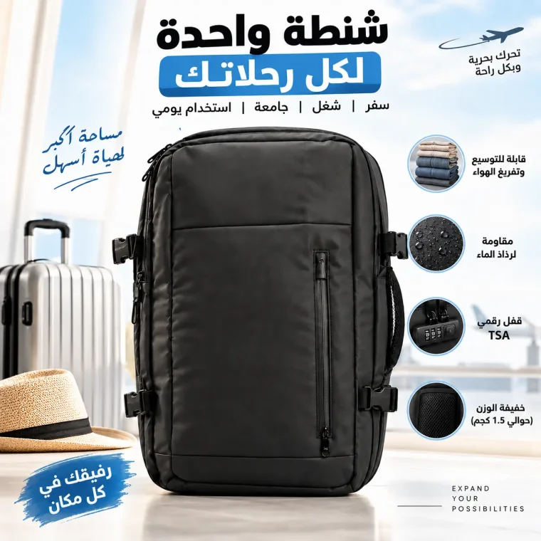 شنطة السفر الذكية – مساحة أكبر وتنقل أسهل